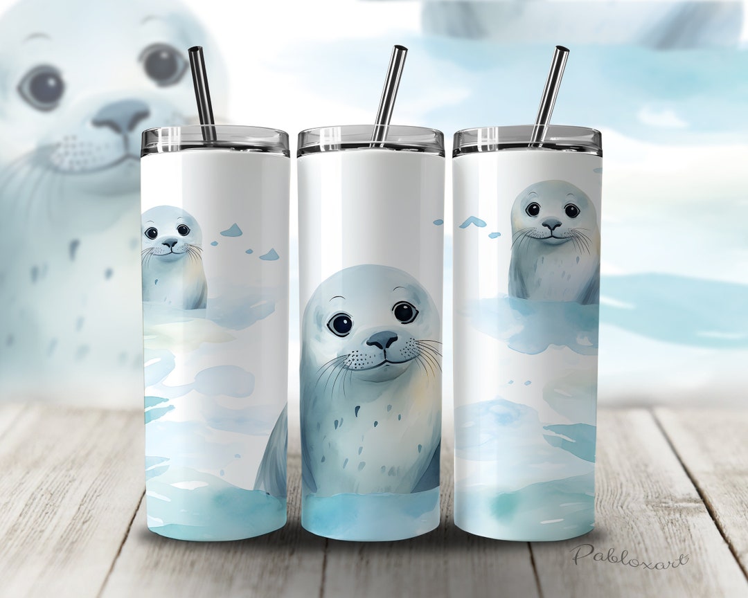 Tumbler Wraps Watercolor Seal Tumbler Wrap Design Ideal Etsy
