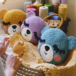 Crochet Teo cushion. Children&#39;s decorative cushion