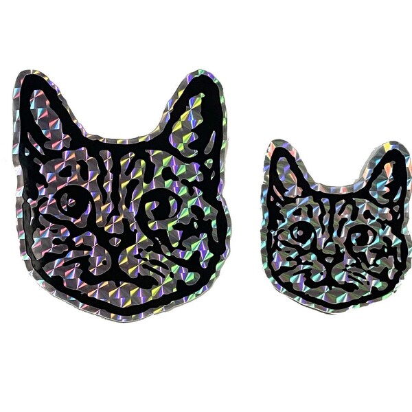 Autocollants Combo Prismatic Tabby Cat. Autocollant de chat en vinyle. Autocollant pour ordinateur portable chat. Autocollant de voiture de chat. Ordinateur portable en vinyle Cat. Bouteille d'eau Chat.