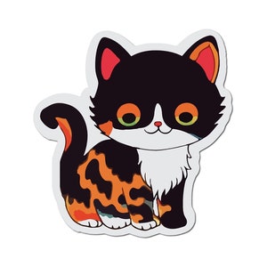 透明なオレンジ色の虎猫の絵のステッカー。ビニール製の子猫のステッカー。猫のラップトップ ステッカー。猫の車のステッカー。ビニール製のラップトップ猫。ウォーターボトルの猫。