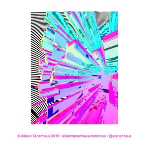 Blue Raspberry Geodes • Glitch Art Postcard