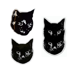 3 Schildpatt schwarze Katzen Aufkleber • Durchsichtige Kombipackung • Vinyl Kitty Aufkleber. Katze Laptop Sticker. Autosticker. Vinyl Laptop. Wasserflasche Art