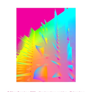 Rainbow Spikes • Glitch Art Postcard