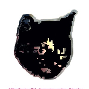 Silver Tortoiseshell Cat Sticker. Black Cat. Vinyl Kitty Sticker. Cat Laptop Sticker. Cat Car Sticker. Vinyl Laptop Cat. Water Bottle Cat.