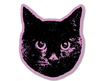 Purple Black Cat Sticker. Tortie Cat Sticker. Cat Laptop Sticker. Cat Car Sticker. Vinyl Laptop Cat.  Water Bottle Cat. Black Kitty Cat Art