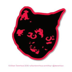 Roter Schildpatt Katzen Aufkleber. Schwarze Katze. Vinyl Kitty Aufkleber. Katze Laptop Aufkleber. Katze Auto Aufkleber. Vinyl Laptop Katze. Wasserflasche Sticker