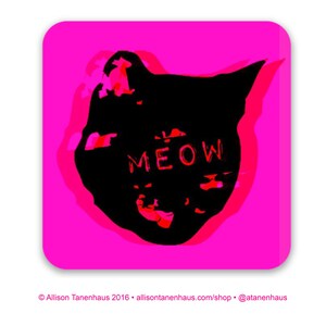Hot Pink Black Cat Sticker. Tortie Cat Sticker. Cat Laptop Sticker. Cat Car Sticker. Vinyl Laptop Cat. Sticker Water Bottle. Black Kitty Art