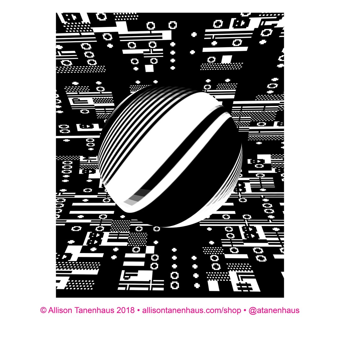 Circuit Sphere • Glitch Art Postcard - Etsy