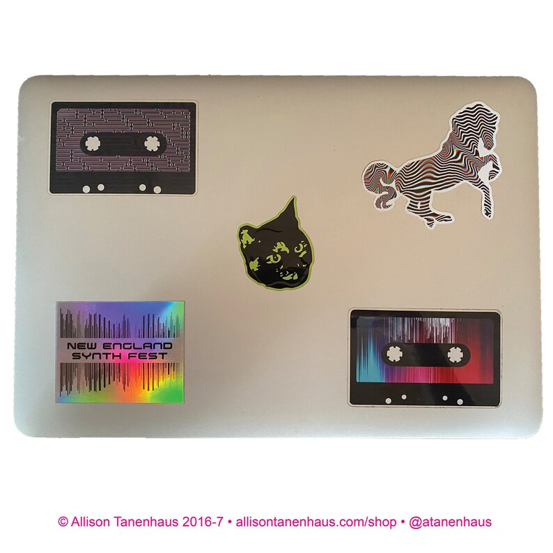 Green Tortoiseshell Cat Sticker. Black Cat. Vinyl Kitty Sticker. Cat Laptop Sticker. Cat Car Sticker. Vinyl Laptop Cat. Water Bottle Cat. image 8