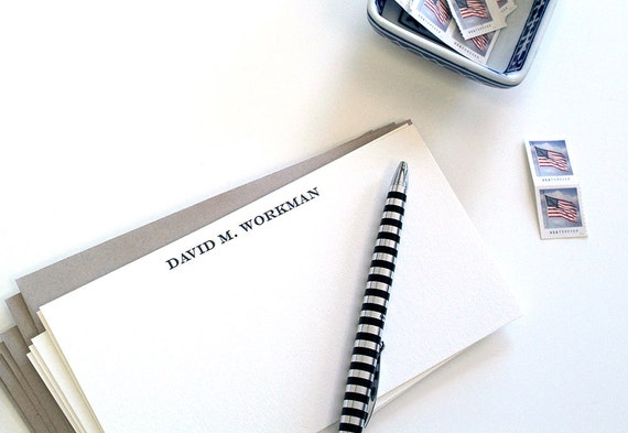 executive style monarch size custom letterpress stationery 1 etsy executive stationery size