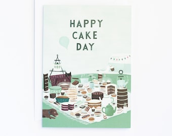 Happy Cake Day birthday card for cake lovers, foodies, bakers, him, her, mum, dad, friend