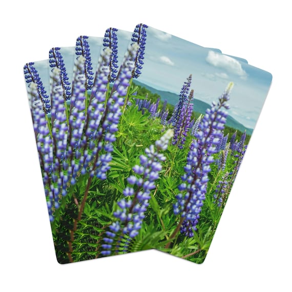 Lupines! Playing Cards: Photo taken in Rangeley, Maine, Floral Photo Gifts Landscape Photography, Nature Fine Art Images