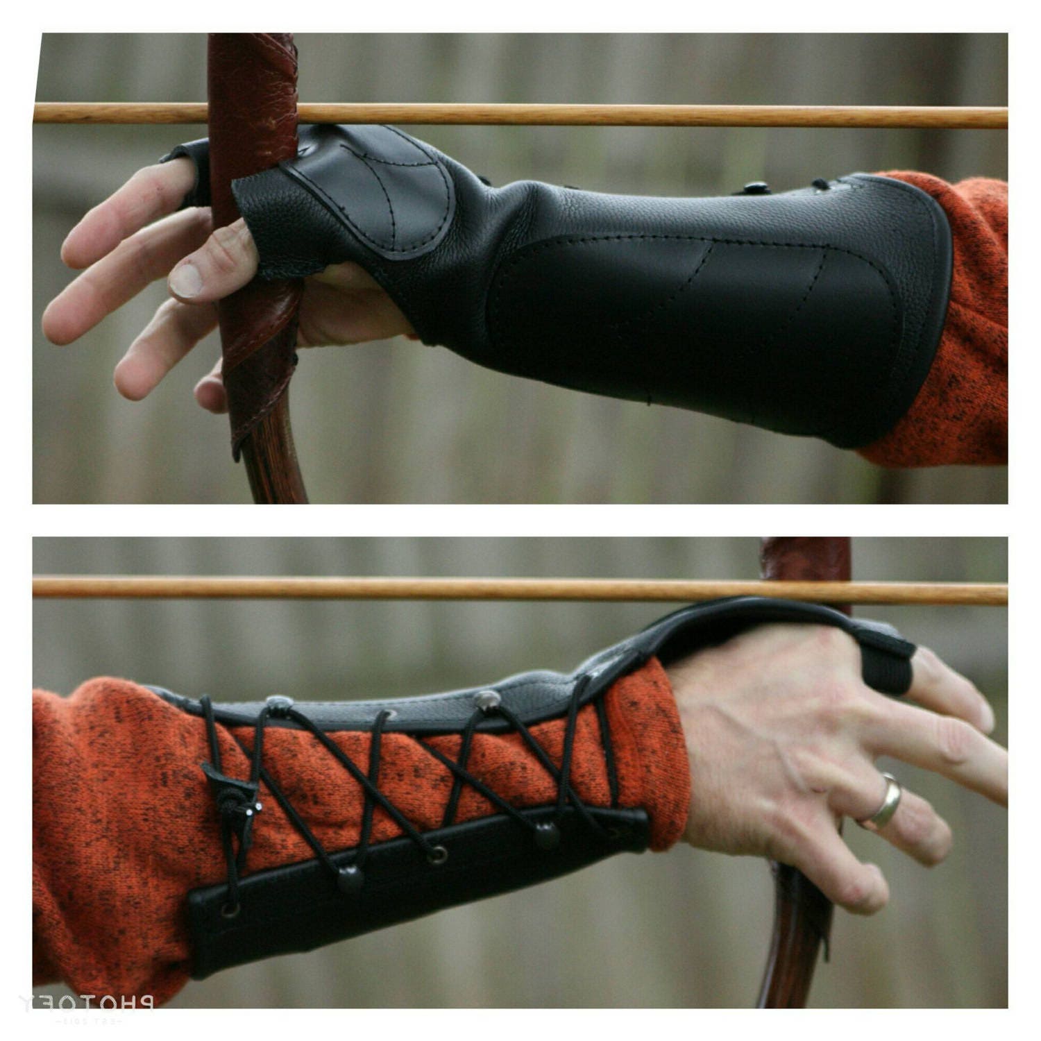 Hide & Drink, Leather Archery Thumb Protector, Mongolian Finger