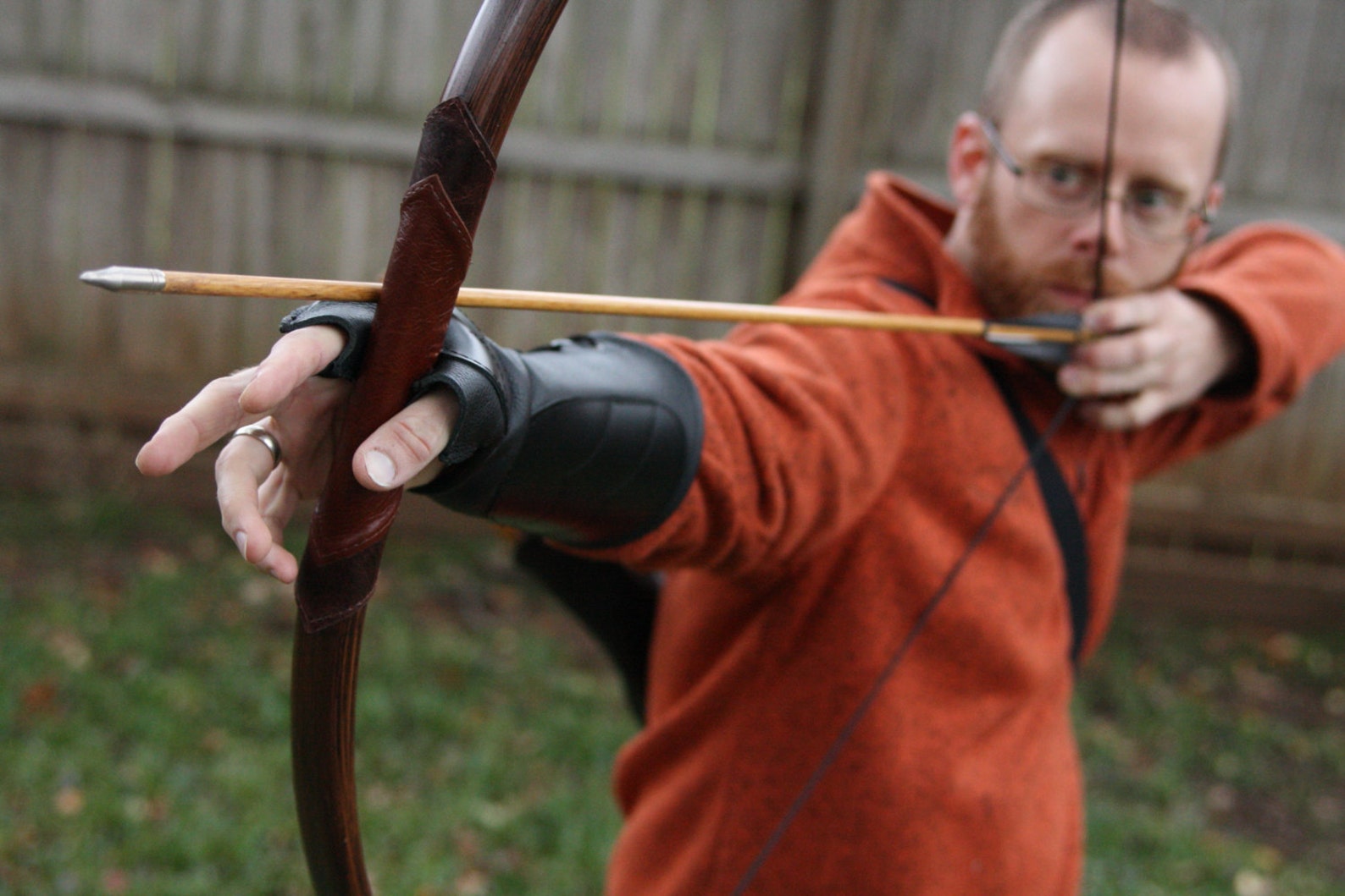 XL Black Leather Arm Guard Bow Hand Shooting Glove Right Etsy
