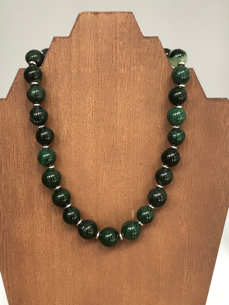 Chunky Malay jade choker organic Malay jade necklace green statement choker. semi precious stone Malay jade necklace green jade choker