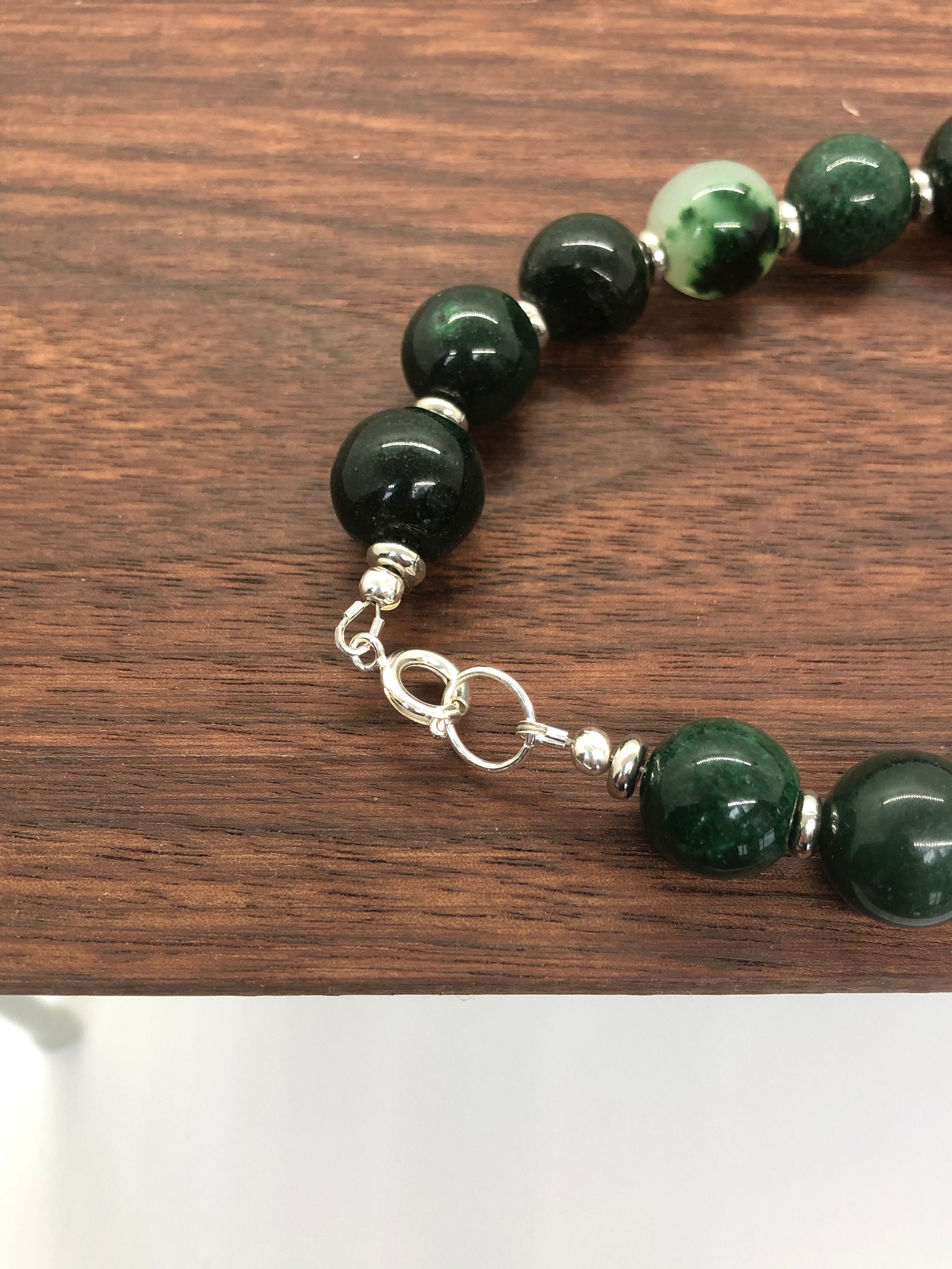 Chunky Malay jade choker organic Malay jade necklace green statement choker. semi precious stone Malay jade necklace green jade choker