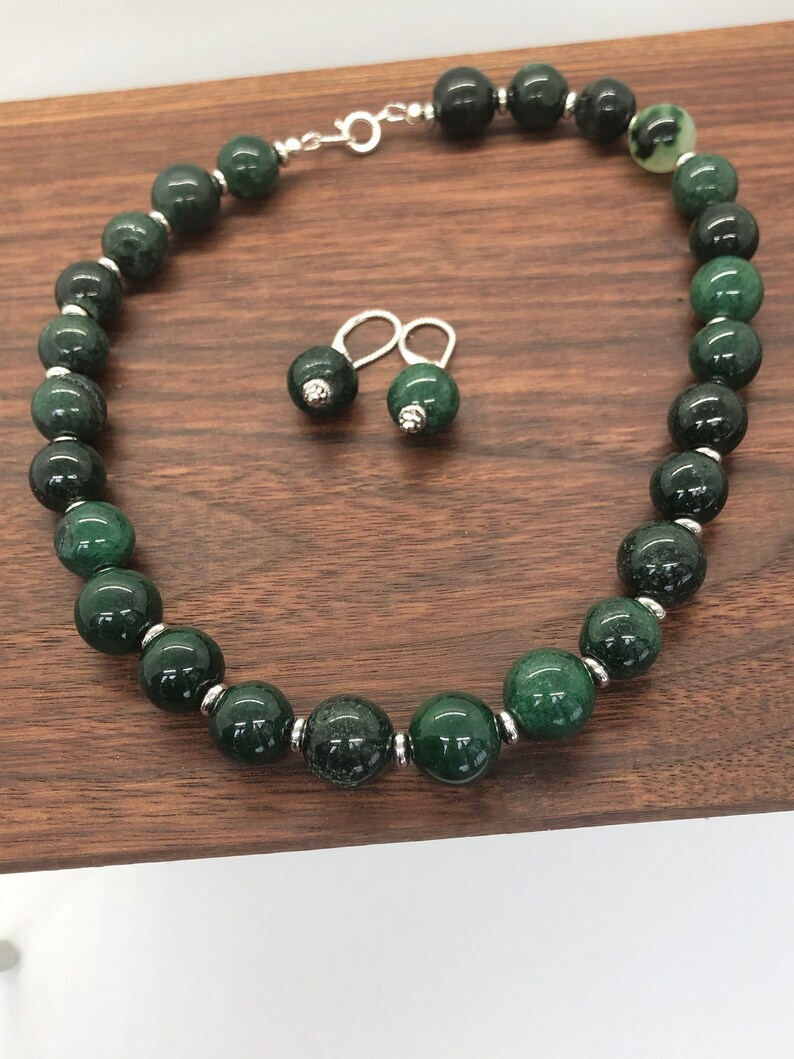 Chunky Malay jade choker organic Malay jade necklace green statement choker. semi precious stone Malay jade necklace green jade choker