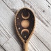 Triple Moon Wooden Spoon Pyrography Woodburning 