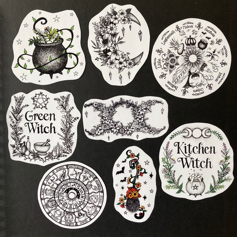 Zodiac Astrology Wheel Sticker, Witch Gift, Book of Shadows Journal Decor image 4