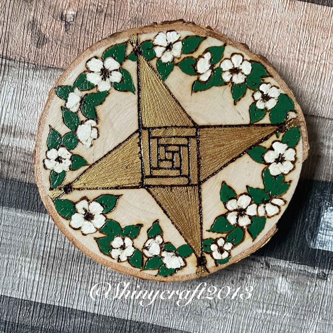 Imbolc Brigids Cross Altar Decoration, Pyrography Woodburning and ...