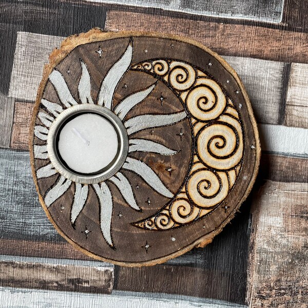 Wood Tealight Holder Etsy UK