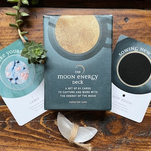 the MOON ENERGY oracle deck with pdf guidebook