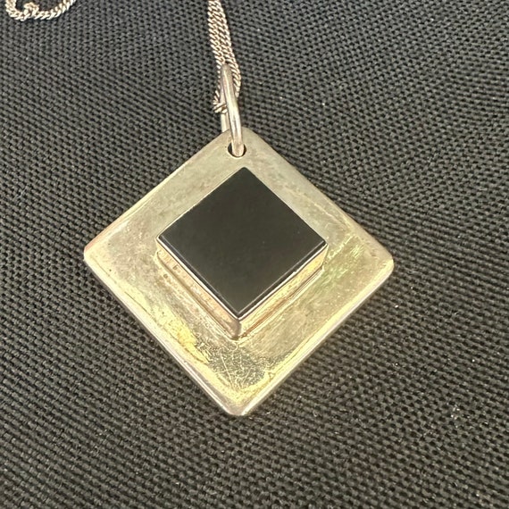 Sterling silver and Onyx pendant necklace - image 3