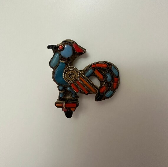 Nepalese bird brooch/pin, vintage. - image 2