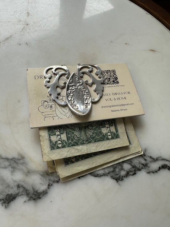 Victorian sterling silver money or card clip - image 1