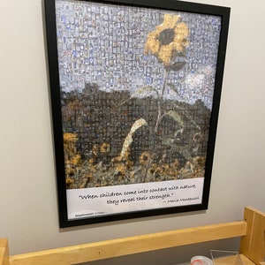Mosaico fotográfico Montessori de girasoles