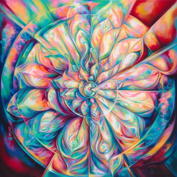 LUX NOVA II Papperstryck ~ Visionär konst ~ Psykedelisk ~ Mandala