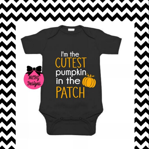 I'm the cutest pumpkin in the patch baby onsie or toddler shirt, Halloween baby clothes, thanksgiving baby outfit, baby Halloween onsie