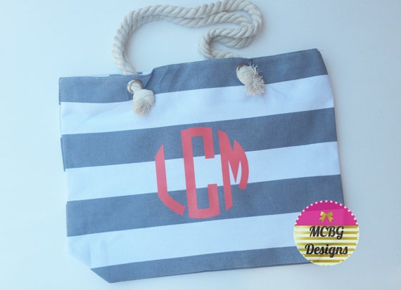 etsy monogrammed beach bag
