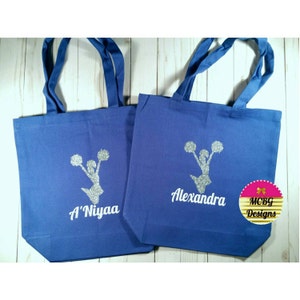 Cheer Tote Bags•Cheer Bags•Cheerleaders•Cheer Accessories•Personalized Bags•Athletic bags•Glitter Tote Bags