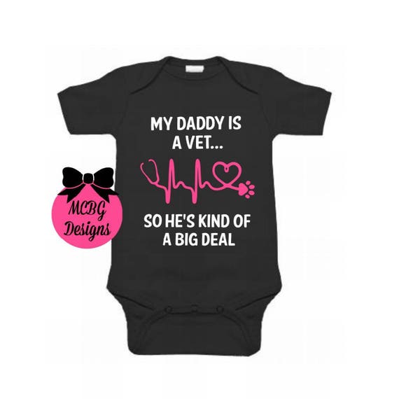 VETERINARY TECHNICIAN BODY SUIT PERSONALISED DADDYS LITTLE BABY GROW GIFT