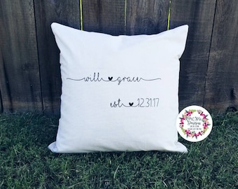 Personalized Pillow,wedding gifts,anniversary gifts,honeymoon gifts,wedding pillow,housewarming gifts,womens birthday