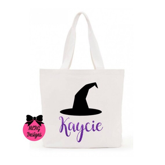 Trick Or Treat Bag•Halloween Candy Bag•Girls Halloween Bag•Halloween Tote Bag•Witch Halloween Costume•Glitter