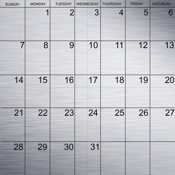 4' Large Oversized Metal Galvanized Wall Calendar Etsy