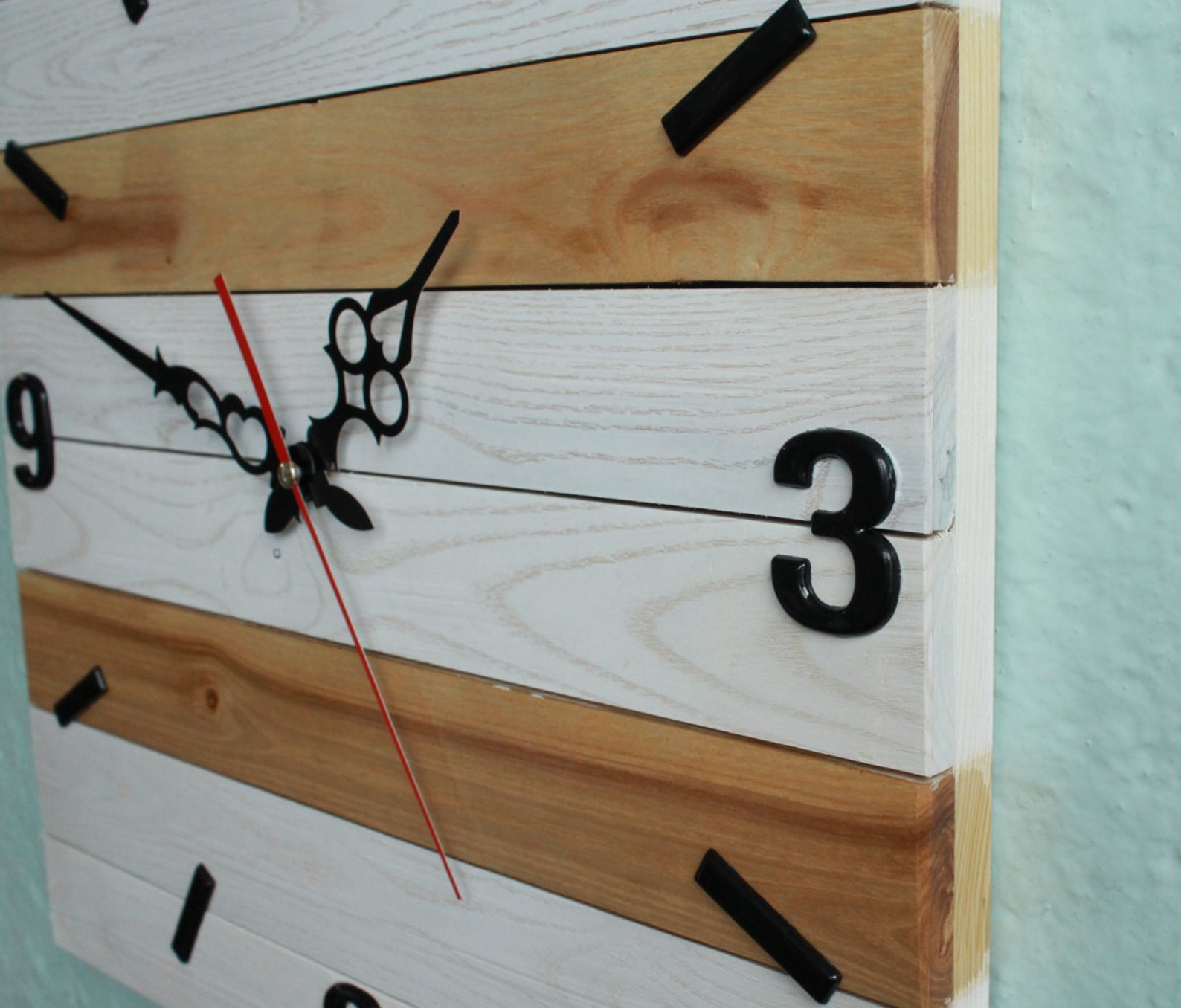 Wall Clock Coastal Decor / Oak Pallet Wall Clock / Artisan Etsy