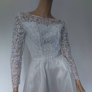 Vintage 50s/60s White Bridal LORRIE DEB Small 6/Prom Wedding Bridesmaid/1950 Rockabilly/1960 Mad Men~Maisel/Spring Winter