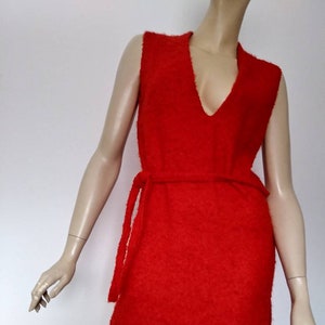 Vintage 50er/60er Jahre Dress Jumper/Roter Mohair Strick/1950 Rockabilly/1960Mad Men~Mrs Maisel/Winter Weihnachten Urlaub Party/Fashion Frock/Gr. 12 M