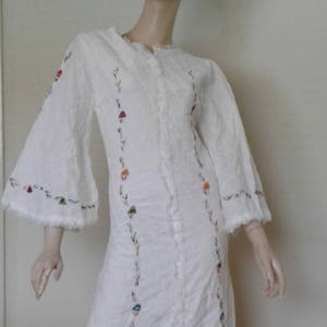 Vintage 60s/70s Embroidered Dress/white Festival Hippie - Etsy