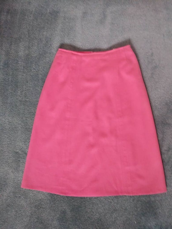 PINK Vintage 50s/60s Wool Skirt/1950 Rockabilly P… - image 8