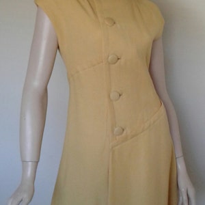 Vintage 40s/50s Yellow Wool Dress 1940 1950 1960 Day to Evening Size Medium Spring Fall Mrs Maisel