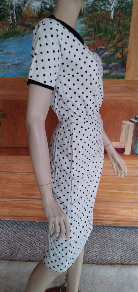 Vintage 50s/60s Cotton Dress/Shirtwaist/1950 Rock… - image 5