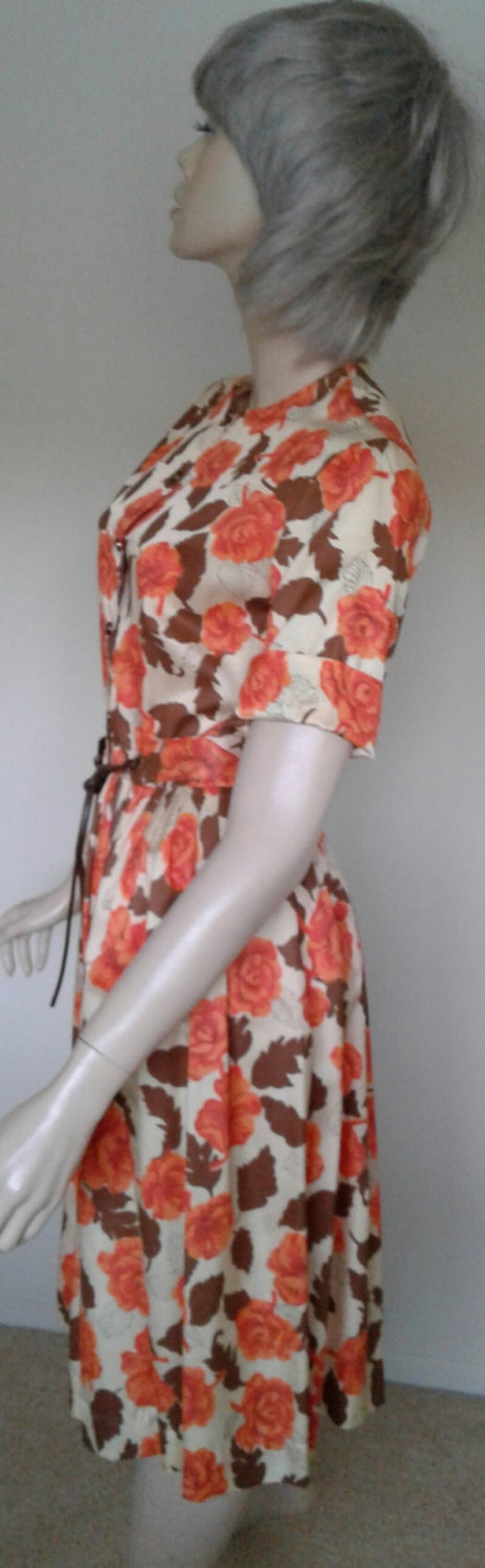 Vintage 50s/60s Garden Party Dress/Shirtwaist/Ivo… - image 3