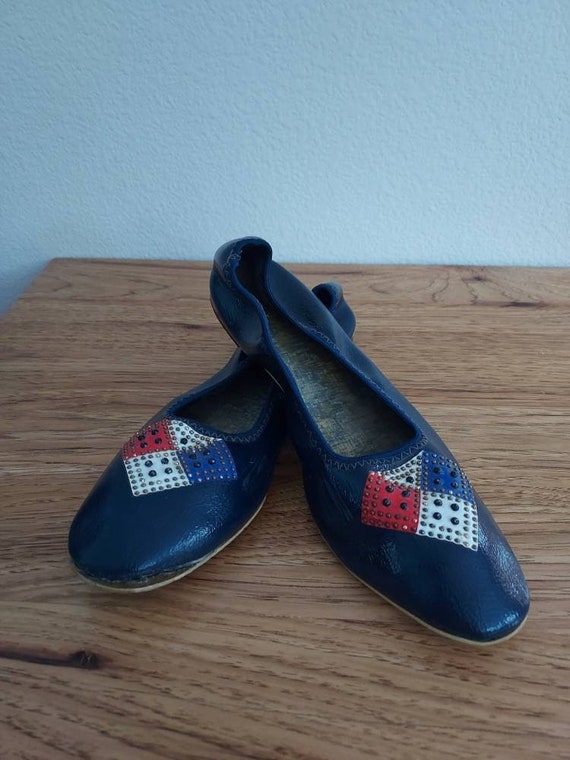 Vintage 50s/60s Blue Flats Shoes Sz. 8.5 -9 MOD sq