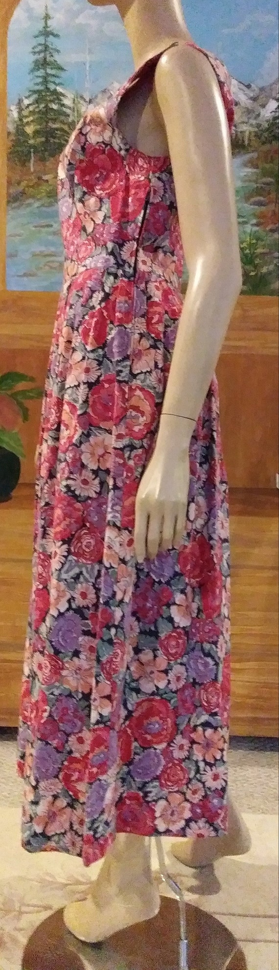 Vintage 80s/90s Laura Ashley Cotton Dress/ Floral… - image 3