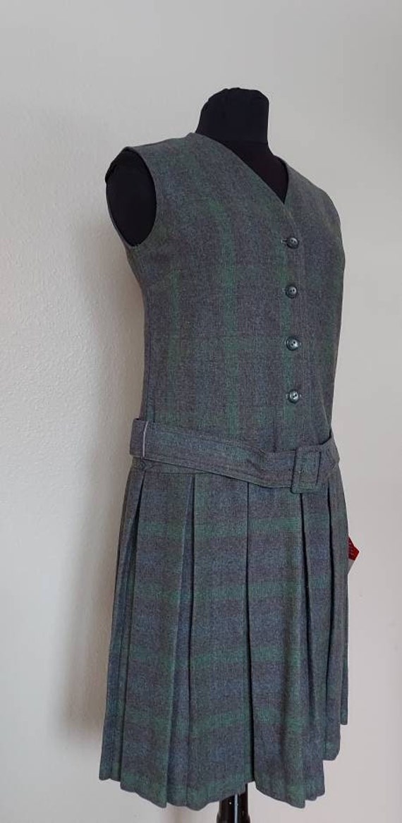 Italian Wool Vintage 50s/60s Dress Jumper/Plaid G… - image 1