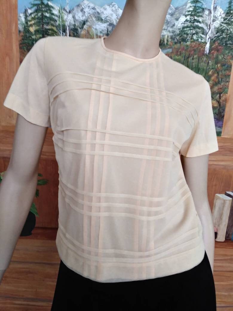 トップス SHEER FLAT COLLAR BLOUSE light yellow